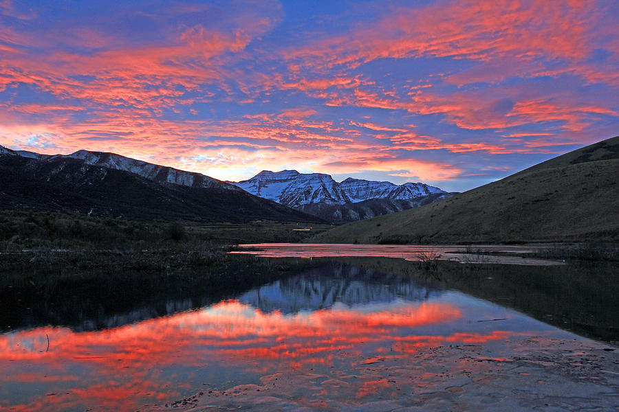 Sunset Photograph - Lake of Fire by Wasatch Light