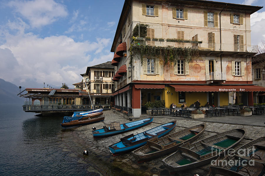 Boat Photograph - Lake Orta Orta san Giulio by Frank Bach