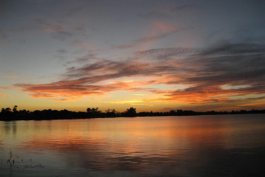 Lake Osborne Sunset Digital Art by John Vincent Palozzi