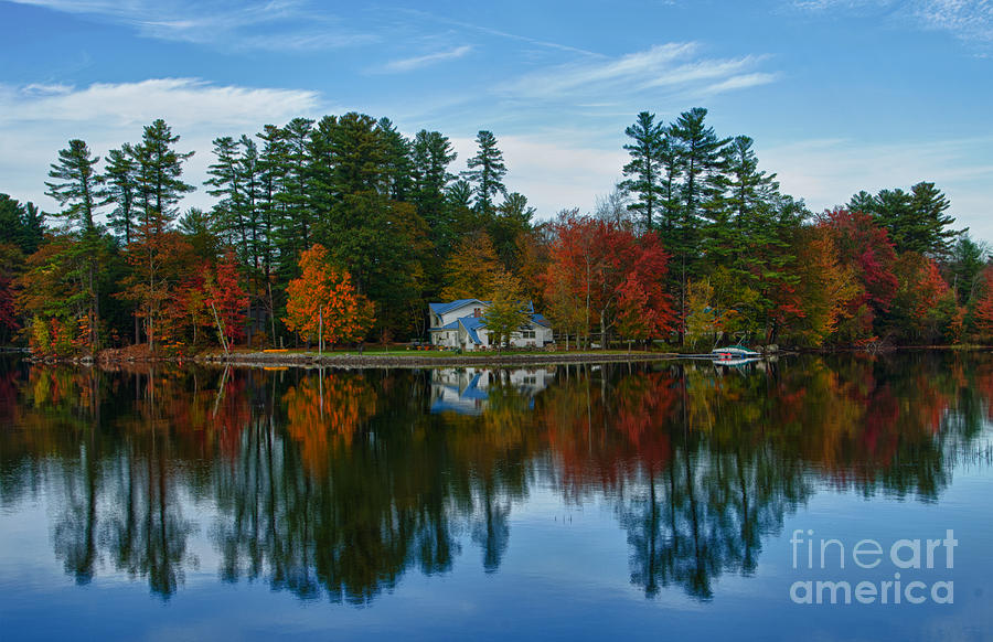 Lake Pennasseewassee With Fall Foliage Photograph by Bill Bachmann
