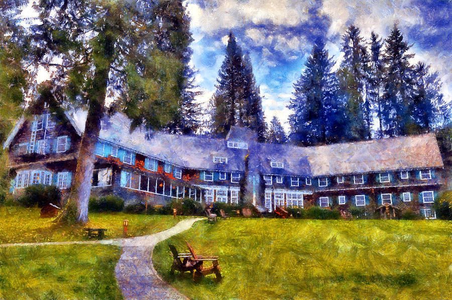 Lake Quinault Lodge Digital Art by Kaylee Mason