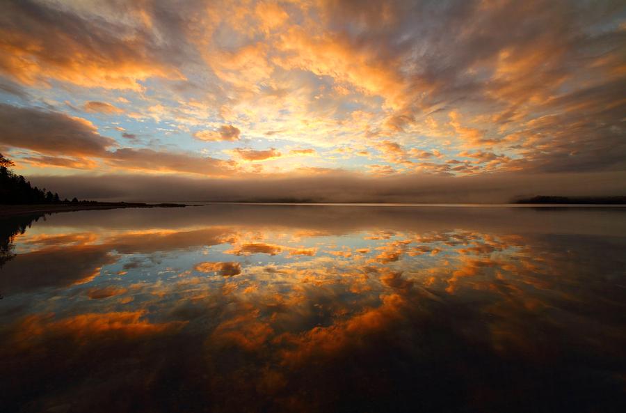 Lake reflection sunrise on the Cabot Trail Photograph by Jetson Nguyen