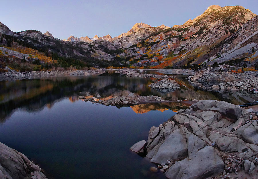 Fall Photograph - Lake Sabrina fall colors at Sunrise by Scott McGuire