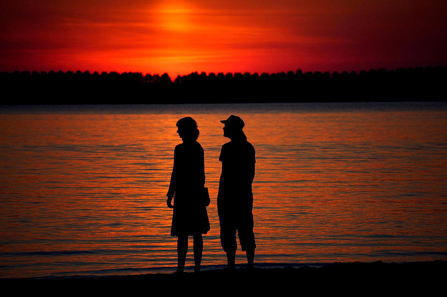 Sunset Photograph - Lake Schildmeer Slochteren by Aaldrik Bakker