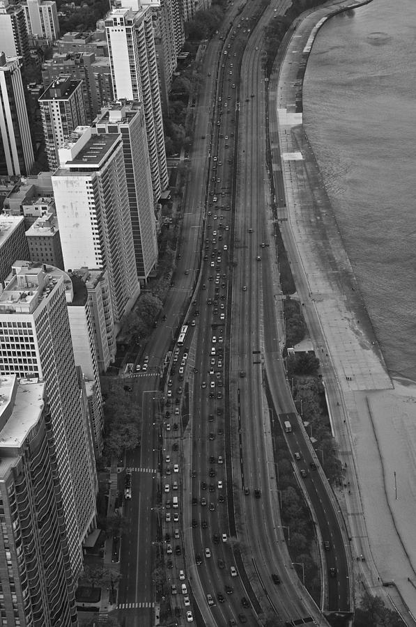 Chicago Photograph - Lake Shore Drive in Black and White by Sheryl Thomas