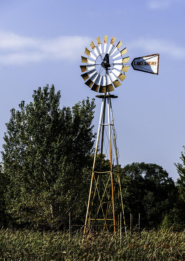 Lake Shore Windmill Photograph by Ed Peterson