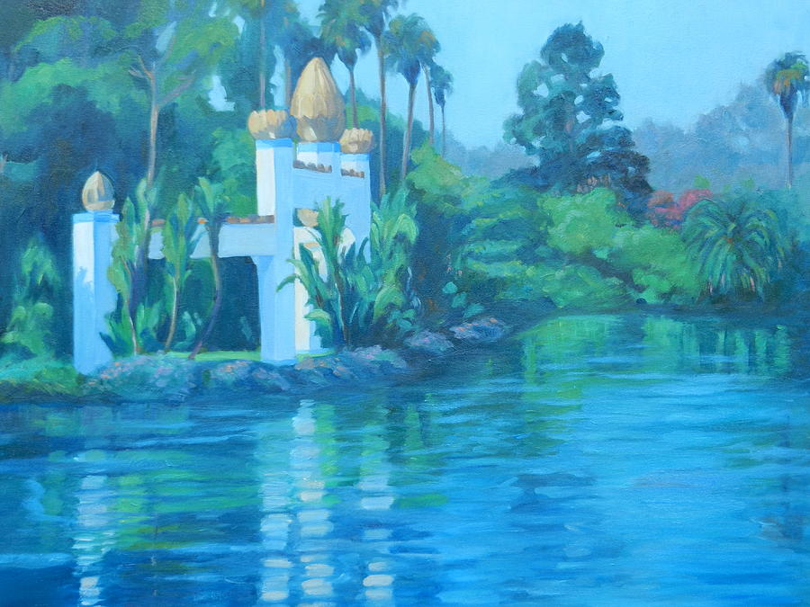 Lake Shrine Painting - Lake Shrine Astral Blue by D Marie LaMar