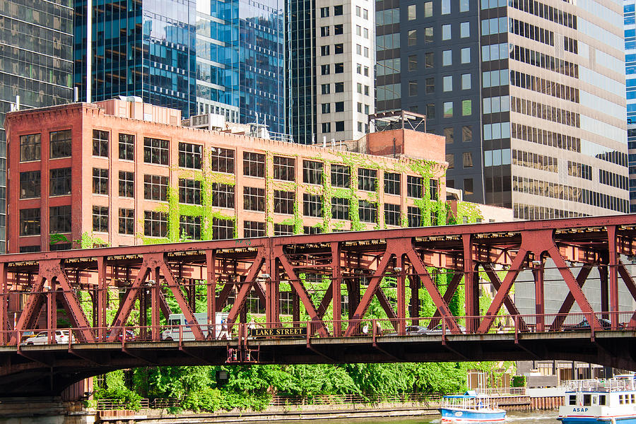 Architecture Photograph - Lake Street Bridge Chicago by Semmick Photo