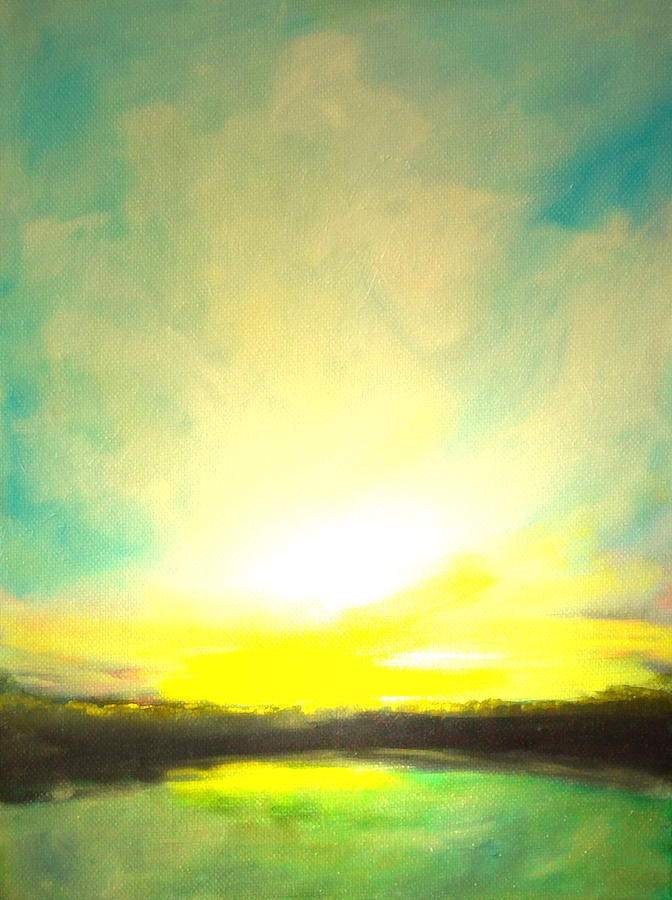 Lake Sunrise Extra Large Format Painting by Katy Hawk