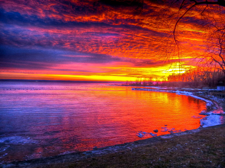 Lake Sunrise Hdr Photograph by Jeremey Henries