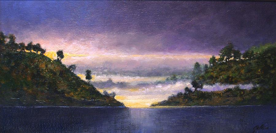 Lake Sunrise Painting by Jim Gola