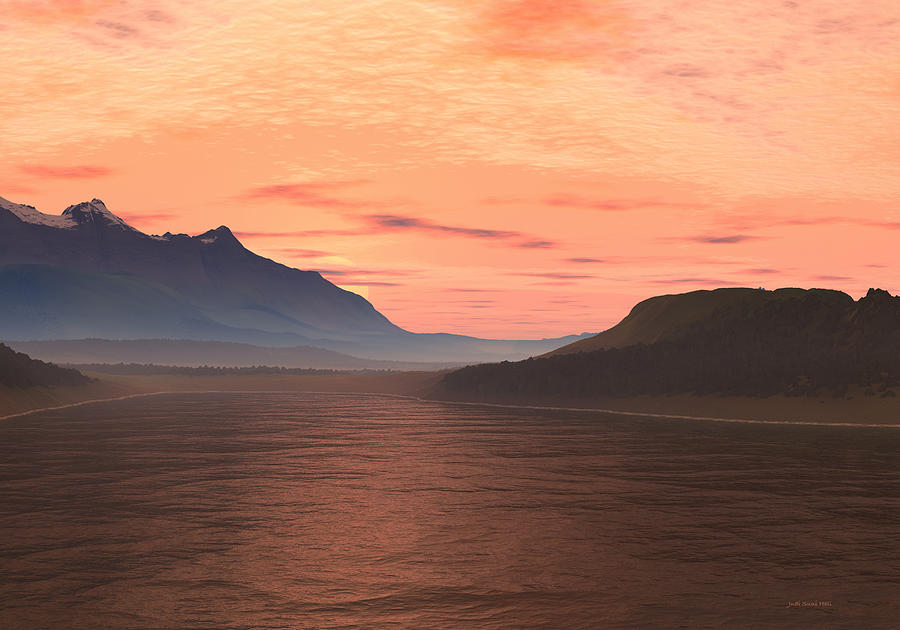 Lake Sunset 1 Digital Art by Judi Suni Hall