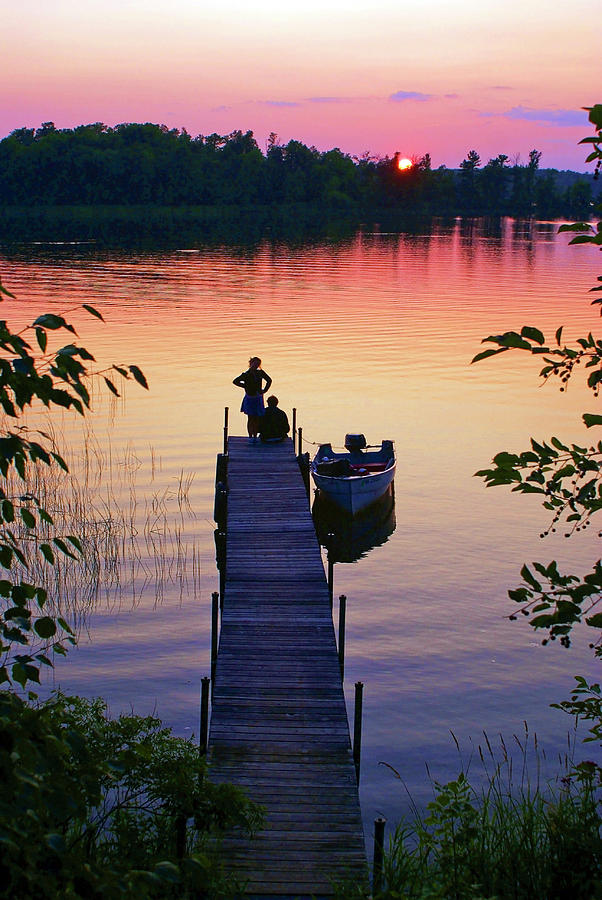 Lake sunset Photograph by Gary Eason