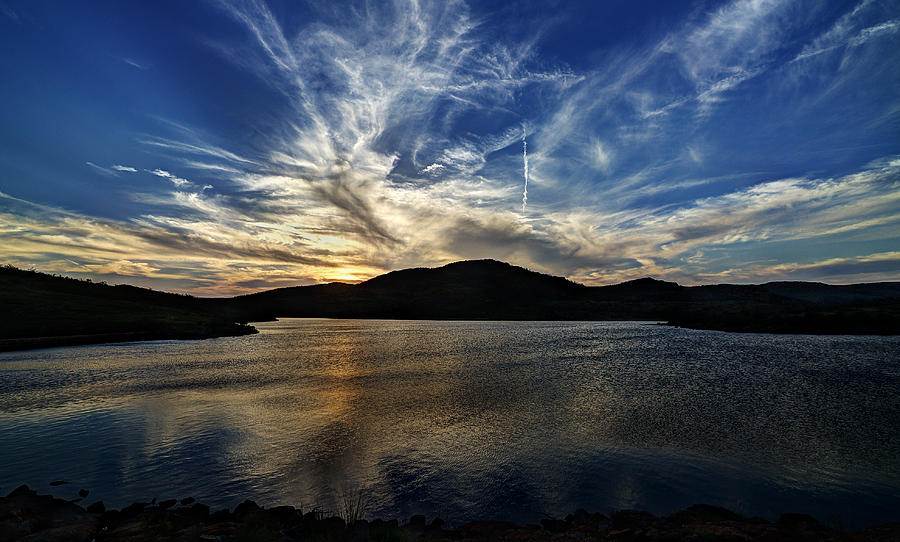 Lake Sunset in the Wichita Mountains Photograph by Todd Aaron