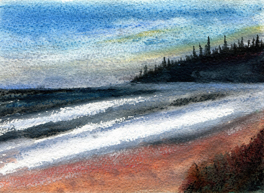 Lake Superior Beach Painting by R Kyllo