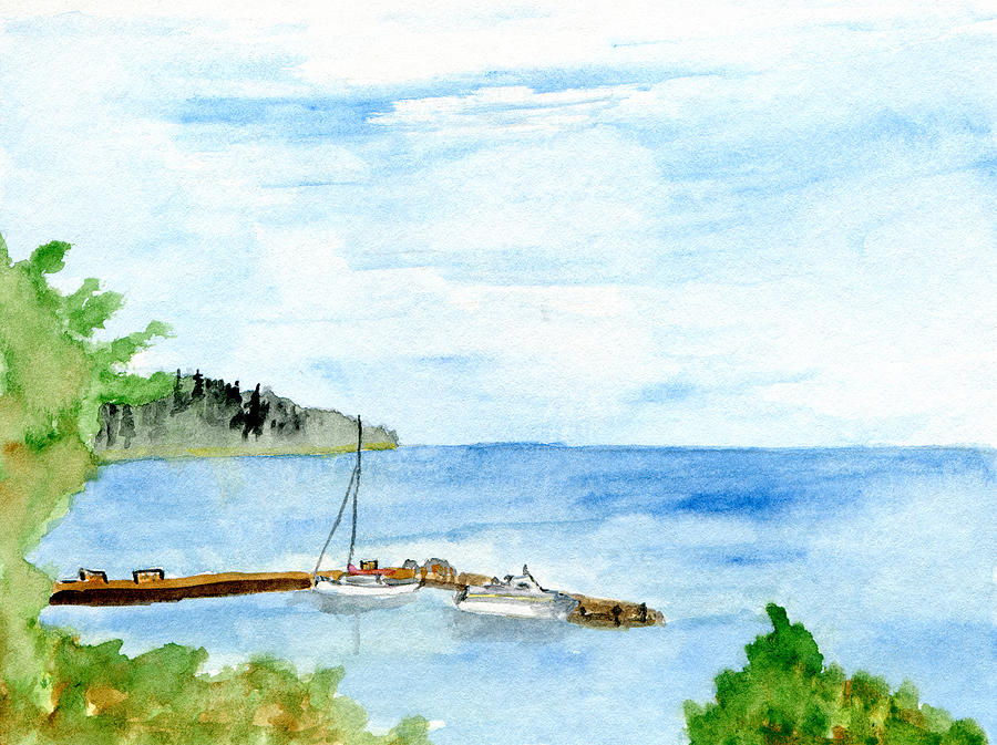 Lake Superior Marina Painting by R Kyllo