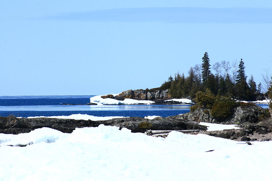 Lake Superior Winter Photograph by Paula Brown