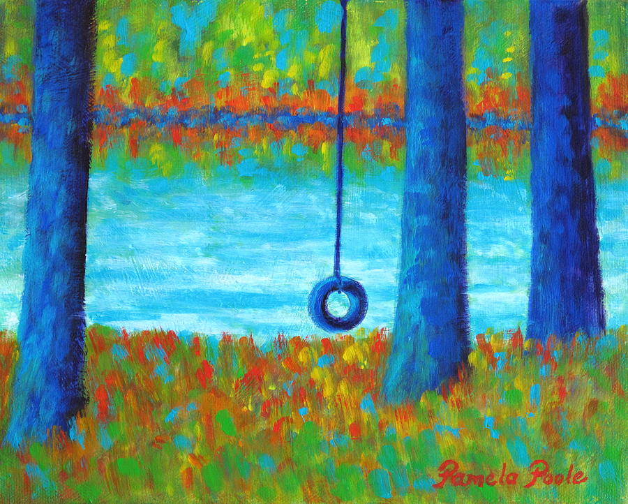Lake Swing Tranquility Painting by Pamela Poole