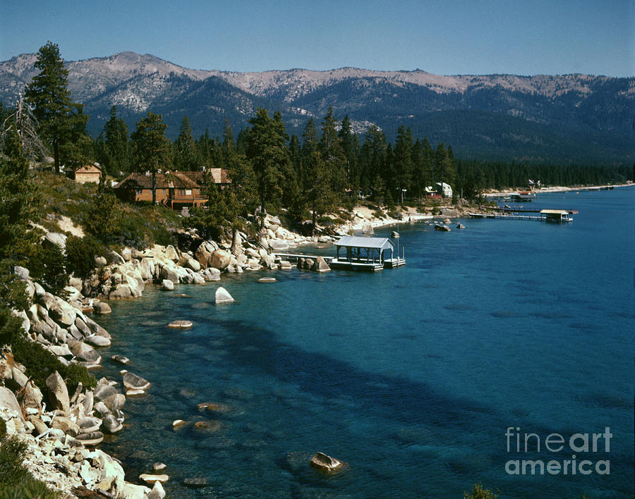 Lake Tahoe Photograph - Lake Tahoe California Nicholas Vingrad Photo 2x2 Transparency 1957 by Monterey County Historical Society