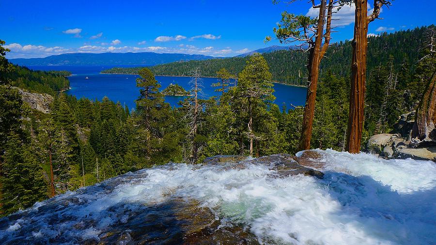 Nature Photograph - Lake Tahoe Waterfall by Tim G Ross