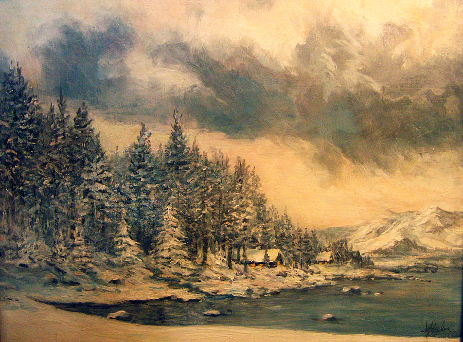 Lake Tahoe Winter Colors 2 Painting by Donna Tucker