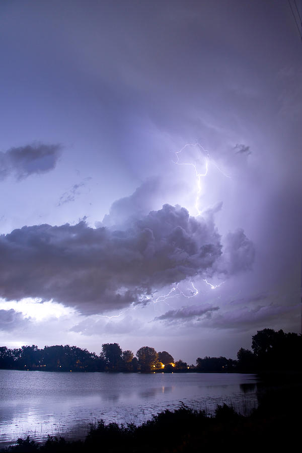 Lake Thunder Cell Lightning Burst Photograph by James BO Insogna