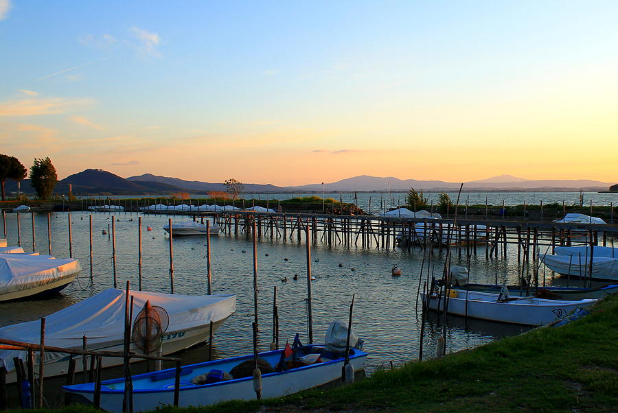 Lake Trasimeno Marina Photograph by Saya Studios