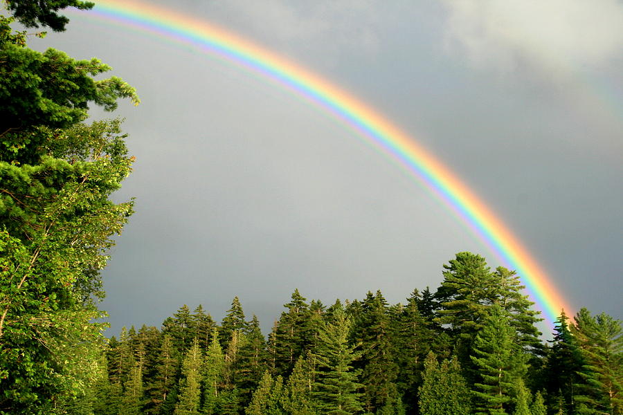 Landscape Photograph - Lake Umbagog Rainbow Blessings  by Neal Eslinger