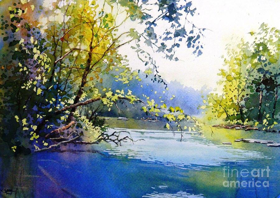 Lake view 2  Painting by Celine  K Yong