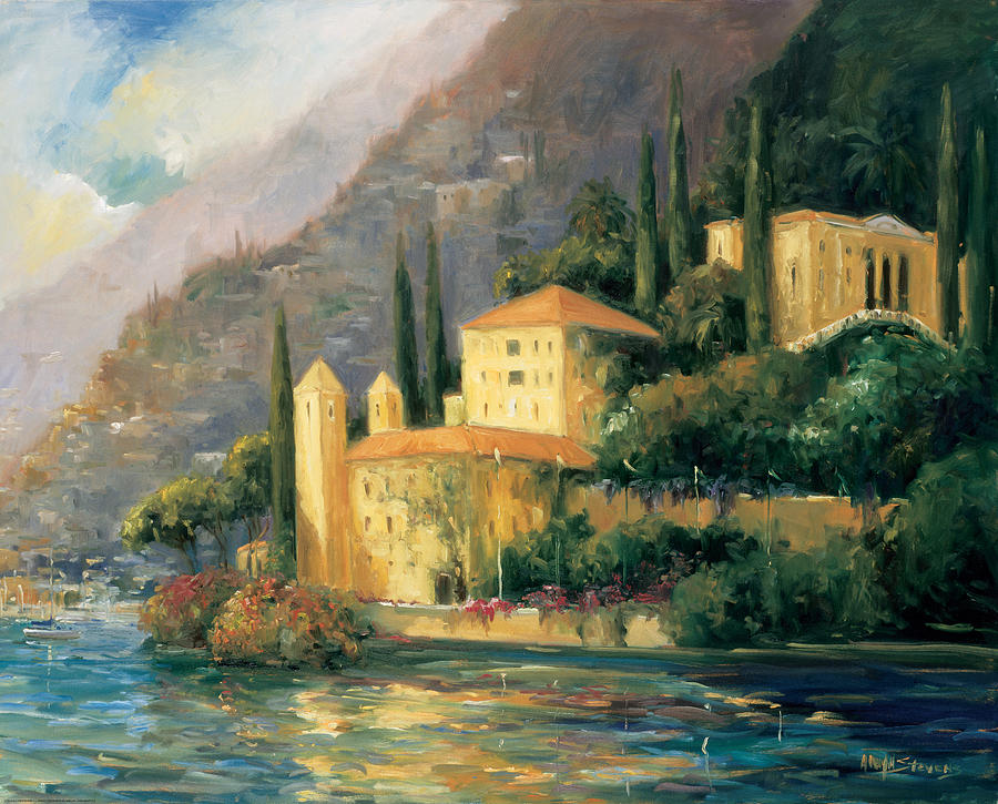 Lake Villa Painting by Allayn Stevens - Fine Art America