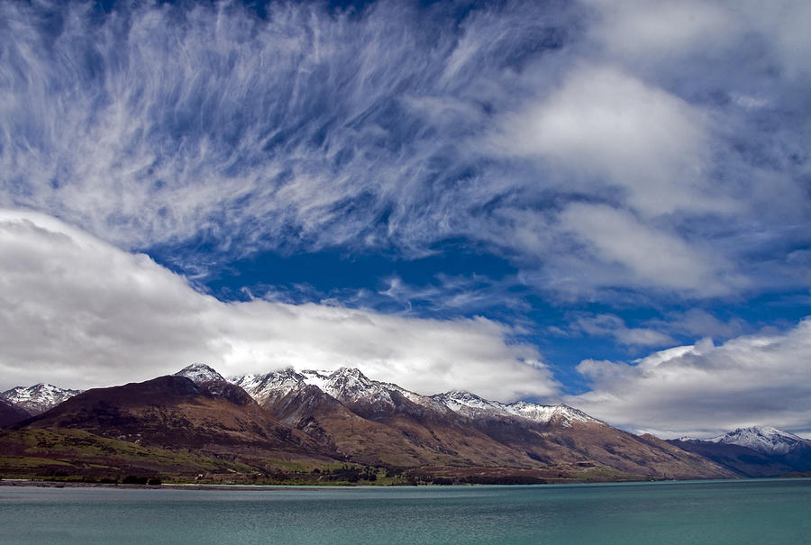 Lake Wakatipu clouds Photograph by Dennis Cox