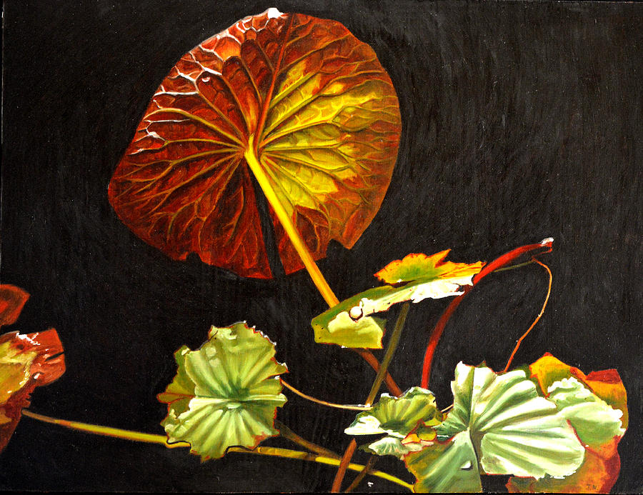Lake Washington Lily Pad 18 Painting by Thu Nguyen