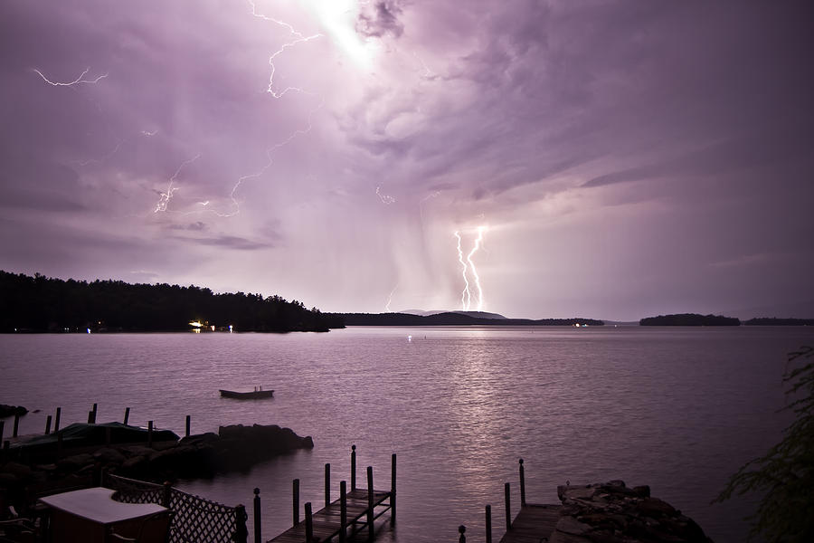 Lake Winnipesaukee Lightning  Photograph by Robert Clifford