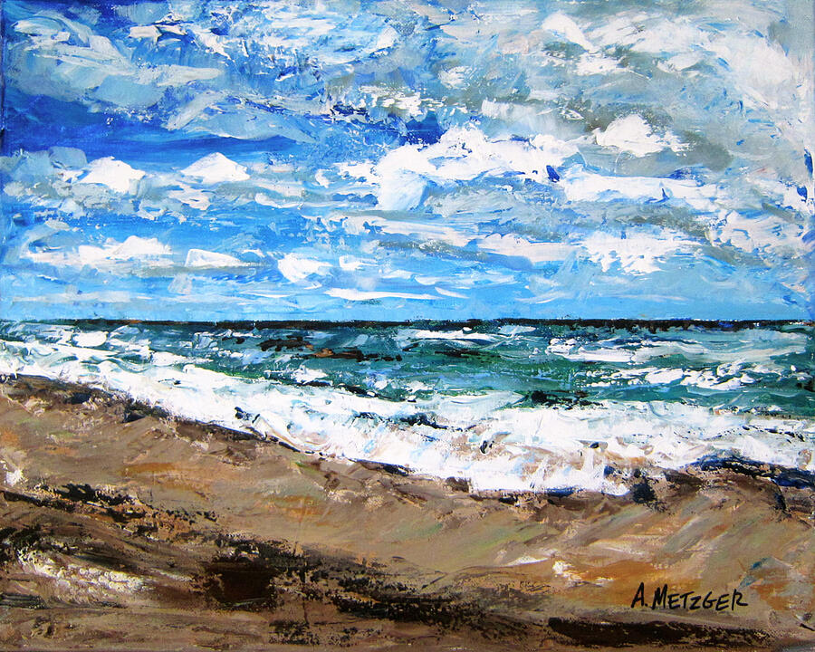 Lake Worth Beach Painting by Alan Metzger