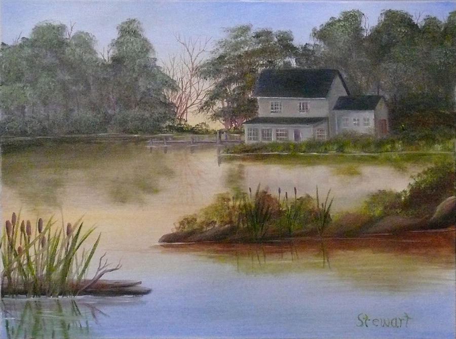 Lakehouse Painting by William Stewart