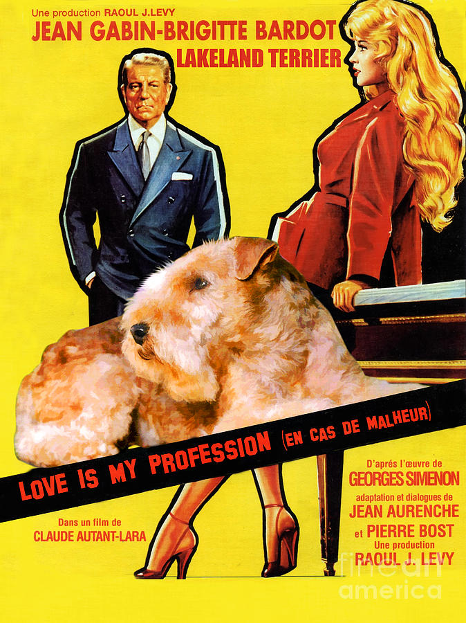 Lakeland Terrier Art Canvas Print - Love Is My Profession Movie Poster Painting by Sandra Sij
