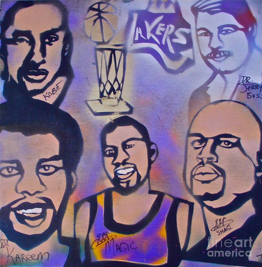 Kobe Bryant Painting - Lakers love Jerry Buss 1 by Tony B Conscious