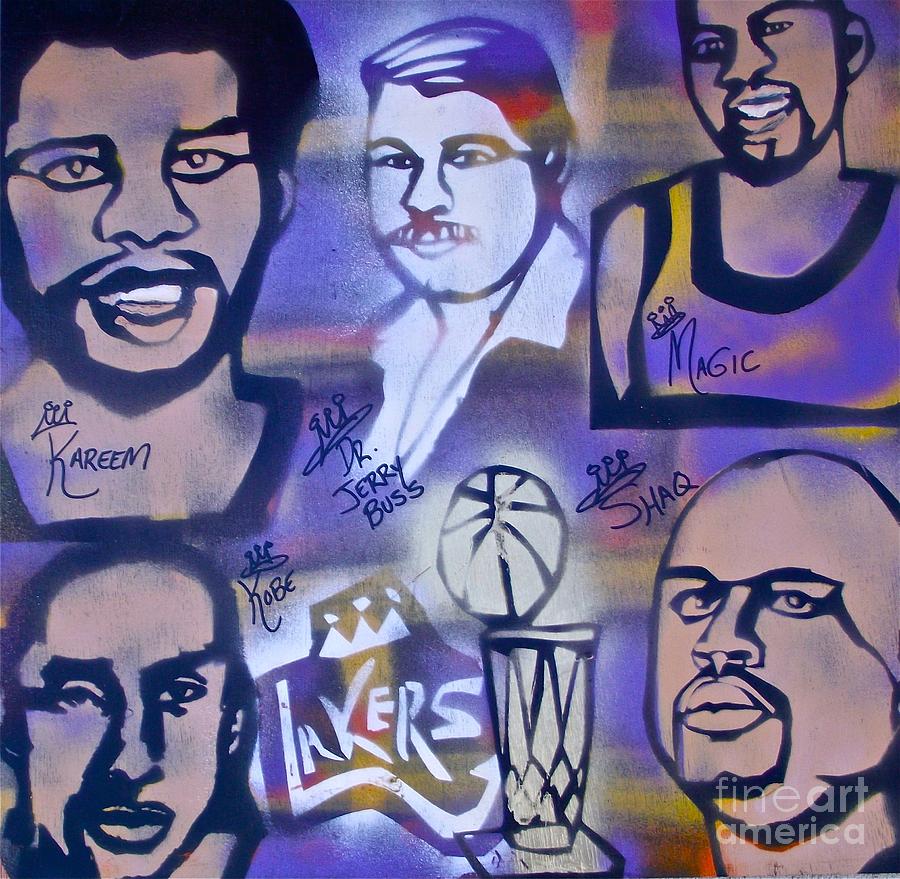 Kobe Bryant Painting - Lakers love JERRY BUSS 2 by Tony B Conscious