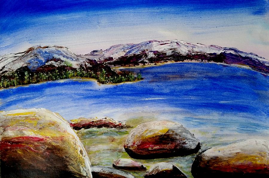 Mountain Painting - Lakeshore Boulders by Carol Duarte