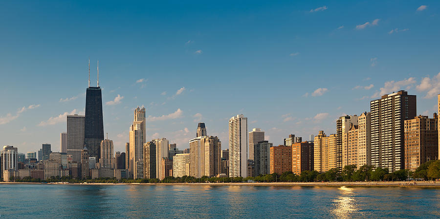 Chicago Photograph - Lakeshore Chicago Skyline by Steve Gadomski