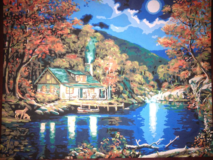 Lakeside Cabin Painting by Lisa Haltiwanger - Fine Art America