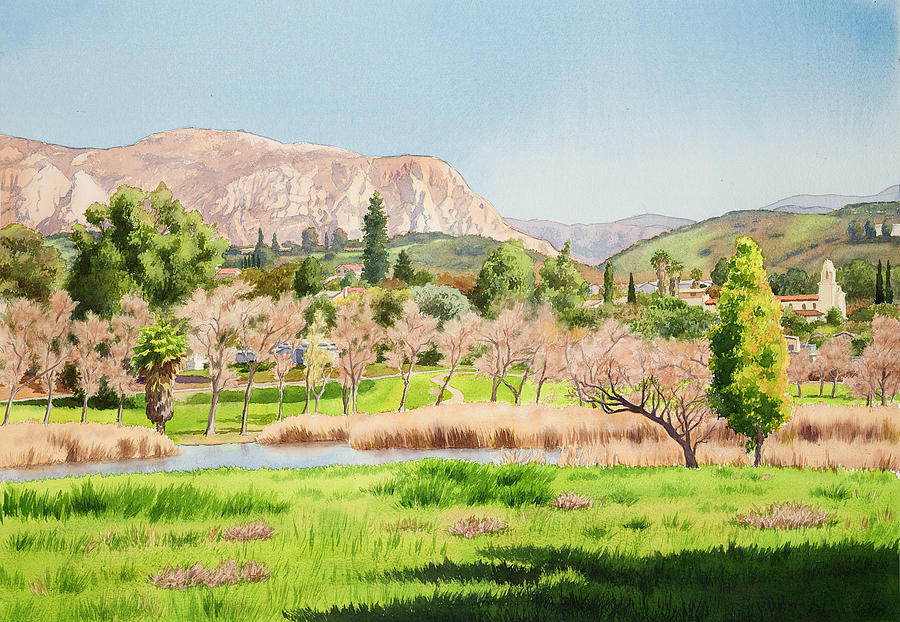 Lakeside California Painting by Mary Helmreich