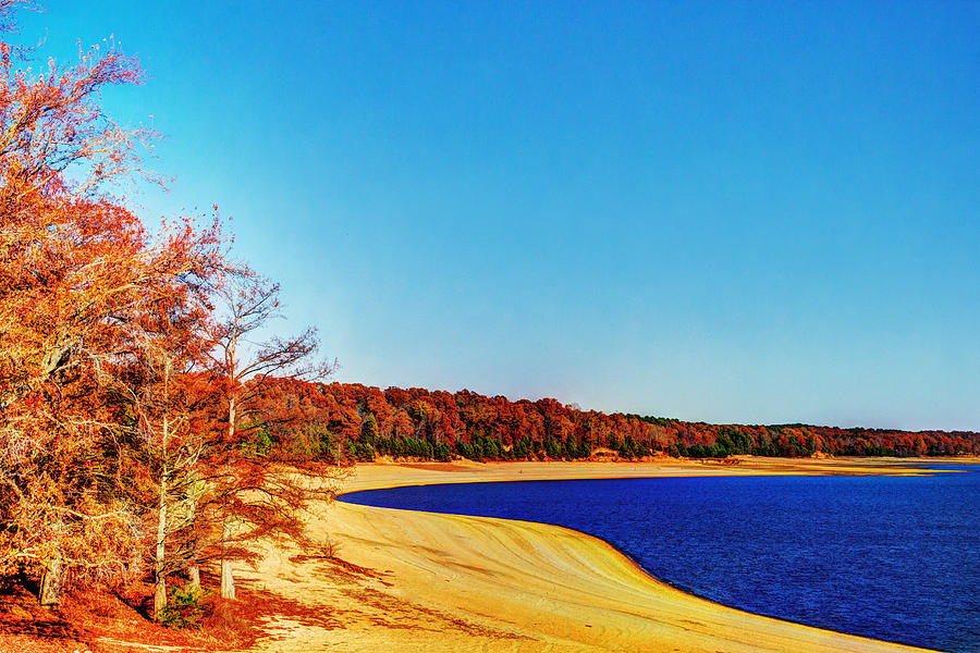 Lake - Beach - Lakeside in Autumn Photograph by Barry Jones
