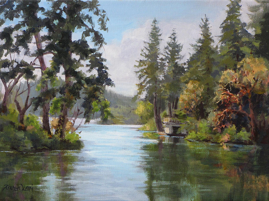 Lakeside Painting by Karen Ilari