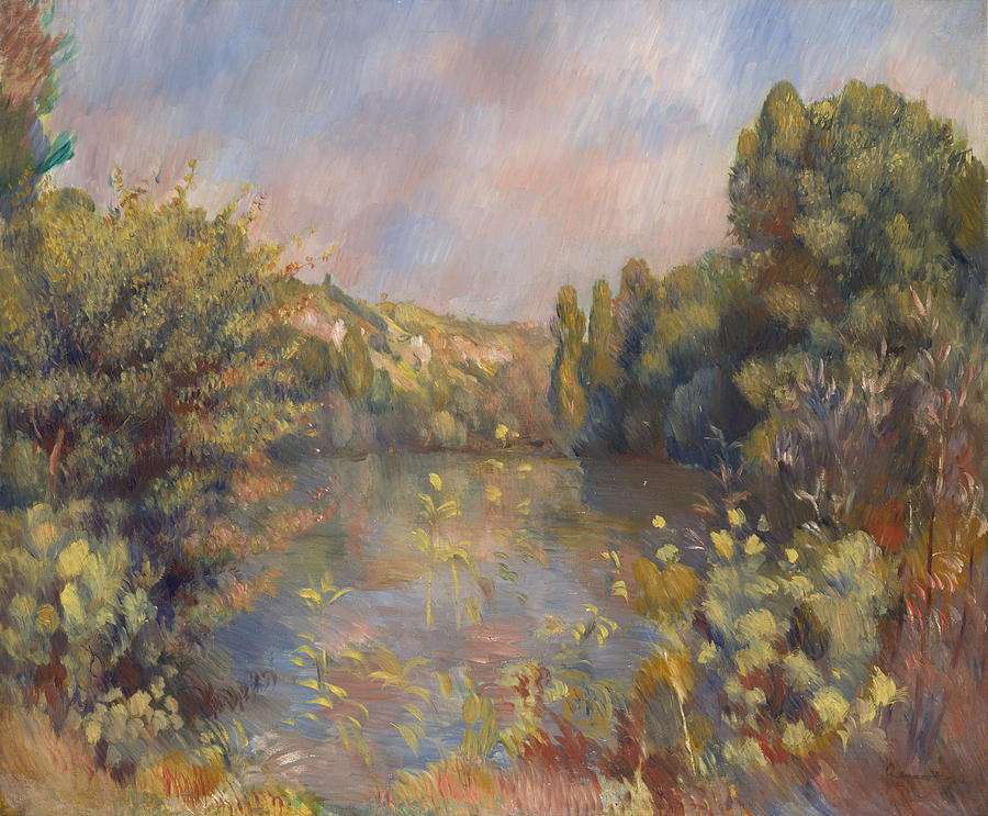 Lakeside Landscape Painting by Pierre-Auguste Renoir