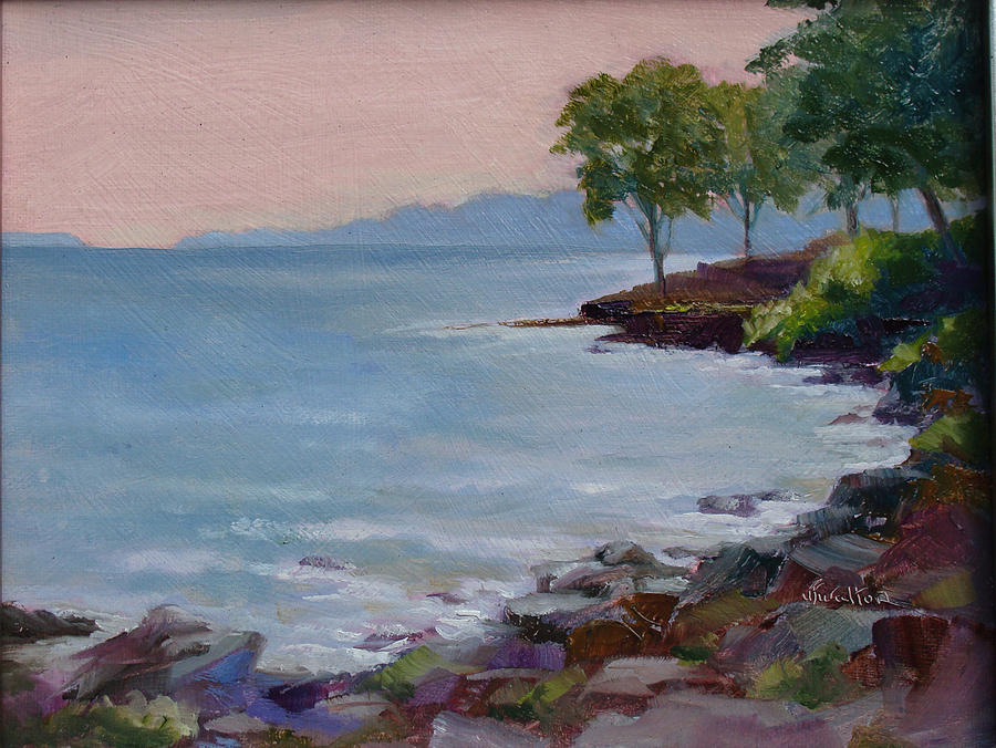 Lakeside morning Painting by Judy Fischer Walton