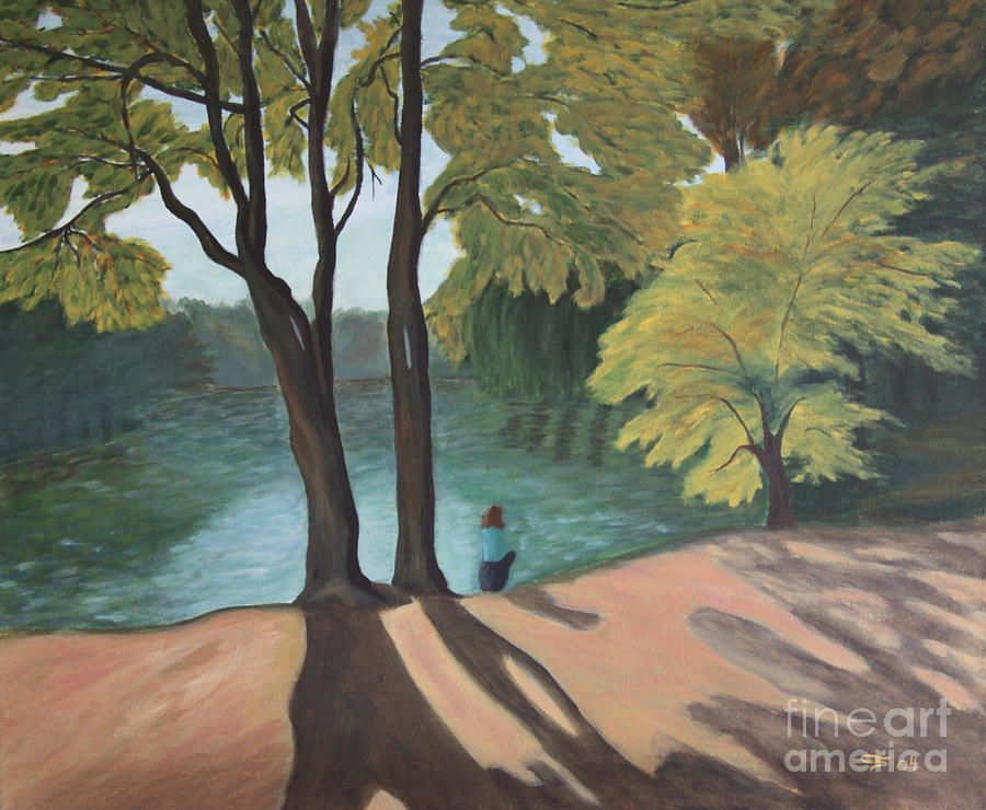 Lakeside - Painting Painting by Christiane Schulze Art And Photography