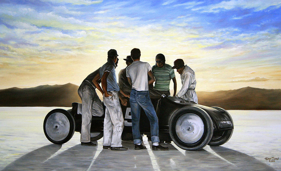 Car Painting - Lakester at Dawn by Ruben Duran