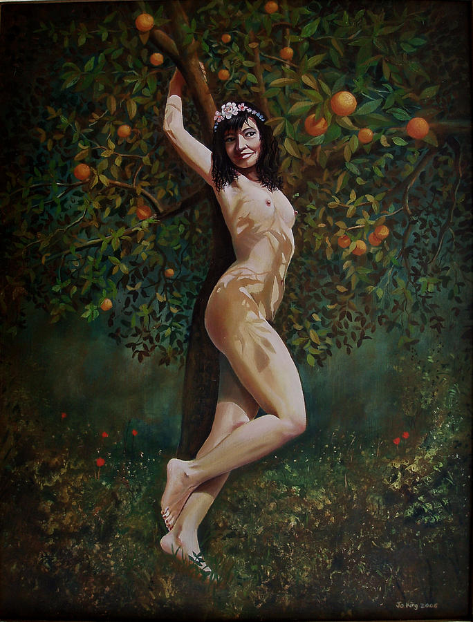 Nude Painting - Lala Entre Las Naranjas by Jo King