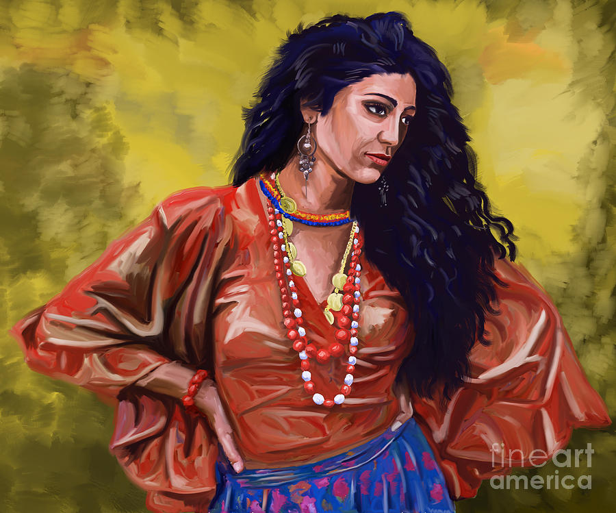 Lala Gypsy Girl Painting by Tim Gilliland